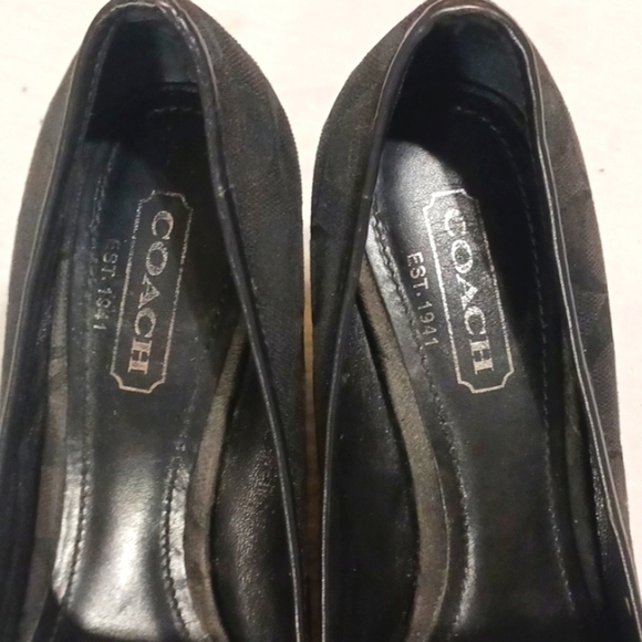 Vintage Coach Issy Black Suede and Jacquard Wedge size 8.5 - Picture 7 of 13